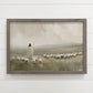 Jesus Flock of Sheep - Jesus Canvas Art - Wood Framed Decor: 12x18" Medium Canvas Art with Thick Wood Frame